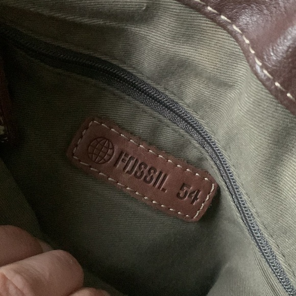 Fossil Leather Messenger Bag book bag school bag Back to school - Picture 9 of 10